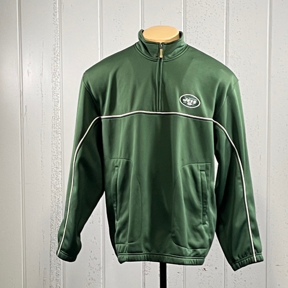 REEBOK NFL NY JETS Men’s Green Collared Zip Up  Team Apparel Sz 2XL - Picture 3 of 14